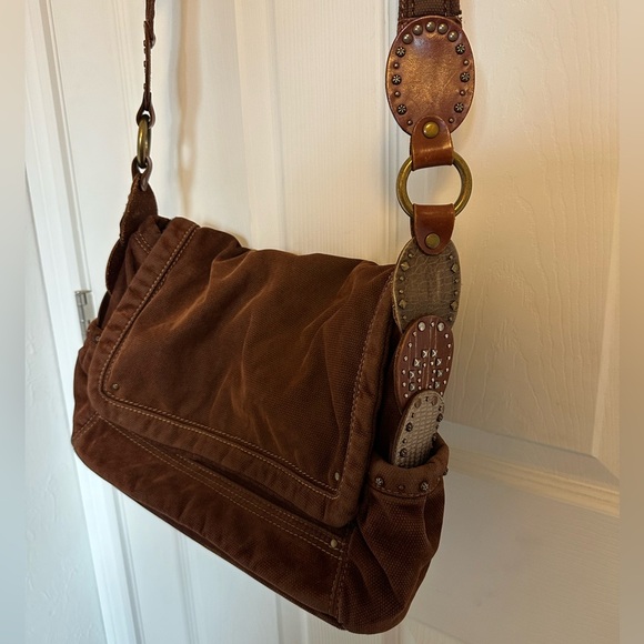 Fossil Handbags - Fossil Chocolate Brown Messenger Bag with Decorative Strap